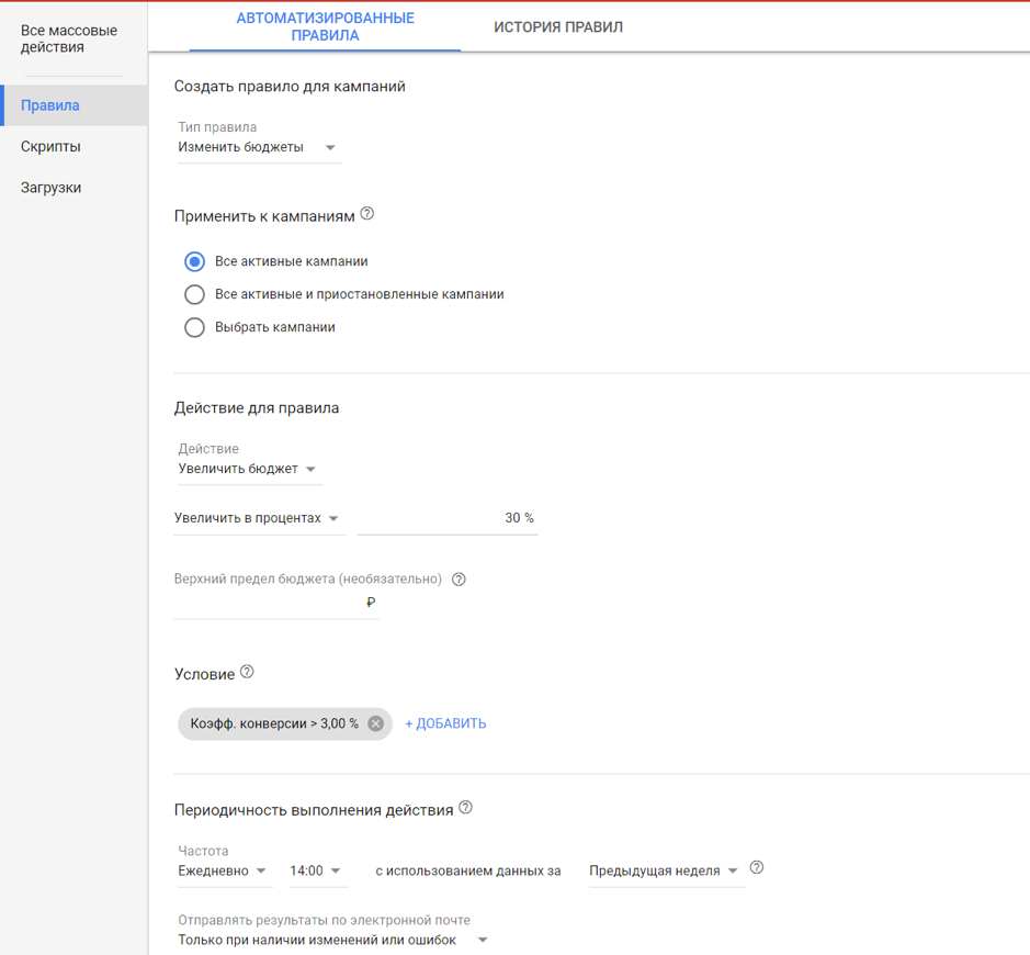 Автоматизированные правила