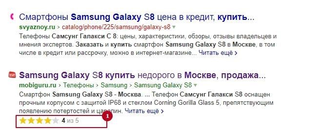 Микроразметка рейтинга товара